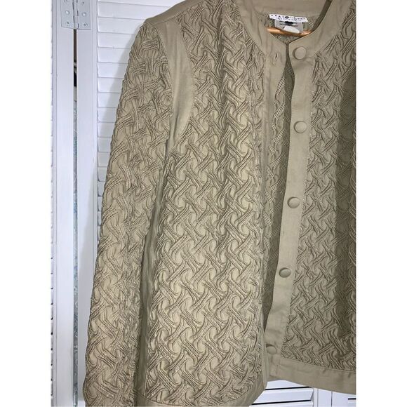 Vintage Saks Fifth Avenue Textured Quilted Button Down Jacket - Picture 12 of 16